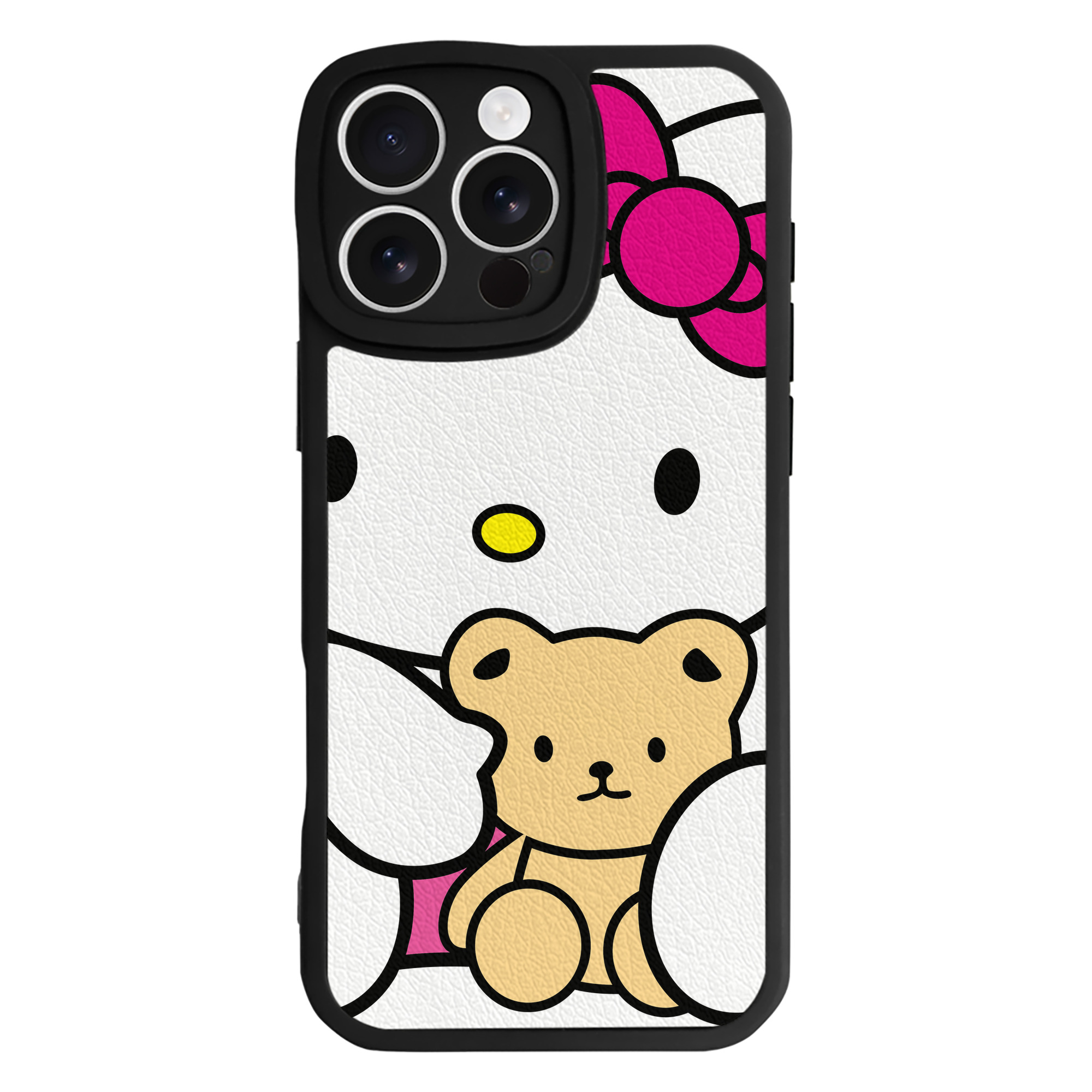（画像用） Hello Kitty ハローキティ 【iPhone 16シリーズ対応】シリコンスマホケース（レザー調） 材質：シリコン